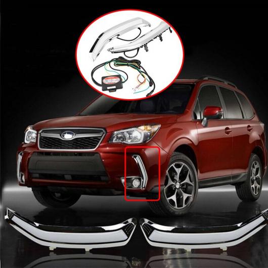 2ピース/セット LED DRL デイタイムランニングライト ターンシグナルランプ 適用: スバル フォレスター 2013 2014 2015 アクセサリー AL-QQ-8462 AL Car light