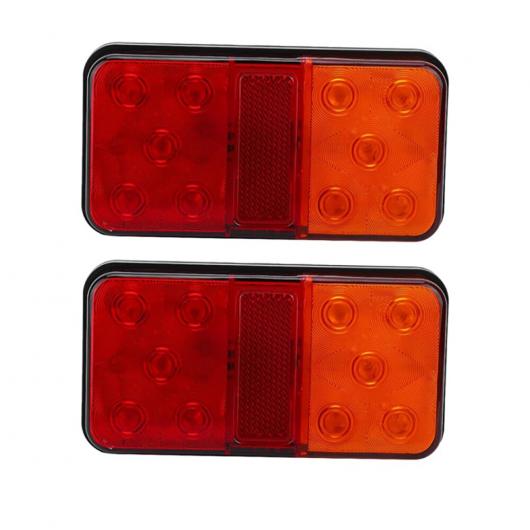 2ピース 12V-24V 10 LED トラック トレーラー リア テールライト ストップ インジケーター ランプ 防水 LED トレーラー ライト レッド AL-RR-6281 AL Car parts