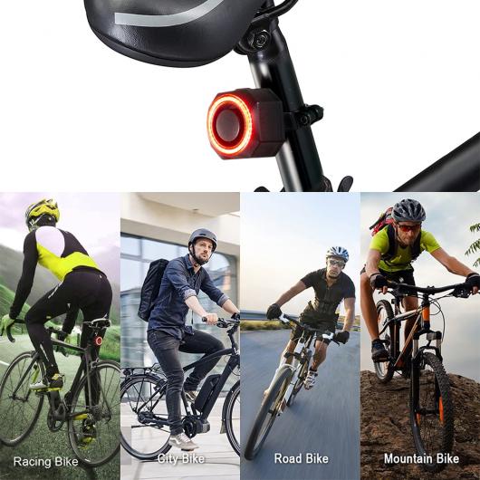 自転車 バーグル アラーム テールライト 防水 スマート オート ブレーキ センシング テール ランプ リモート コントロール USB チャージ バイク リア ライト AL-RR-6458 AL Car parts