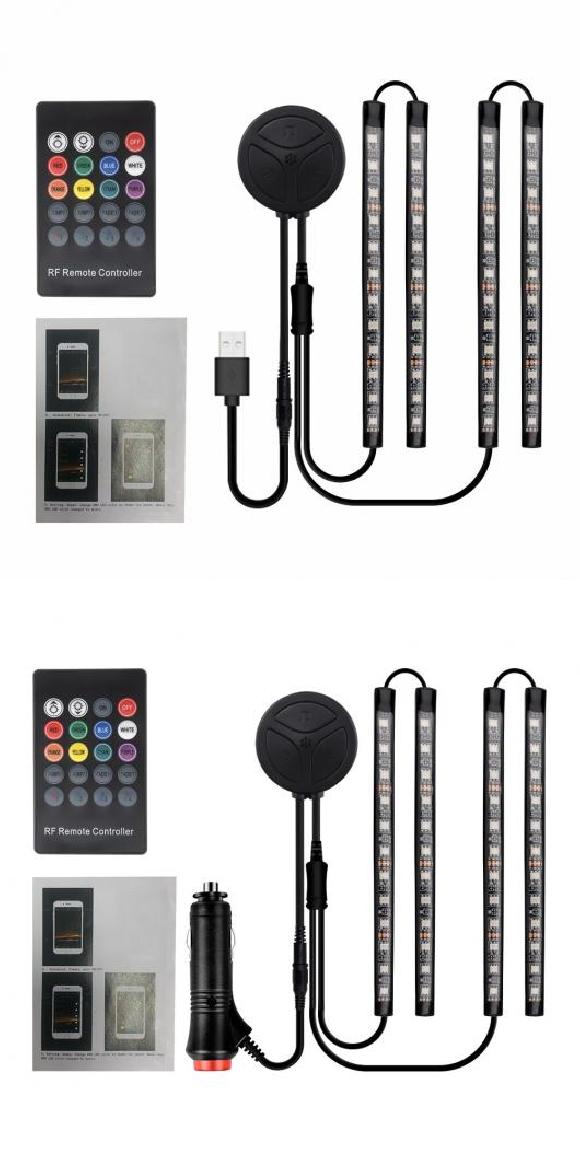 USB LED 装飾 防水 ストリップ ライト リモート ボイス コントロール インテリア スタイリング 装飾 LED ダイナミック ストリップ ライト USB・シガーソケット 10W AL-RR-6537 AL Car parts