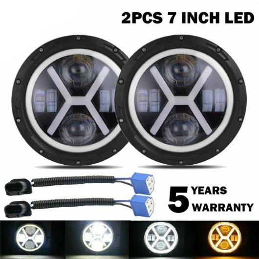 2ピース 7 インチ ラウンド 型 LED フロント ヘッドライト 適用: ジープ/JEEP ラングラー JK LJ TJ CJ 2ピース AL-SS-0279 AL Car parts