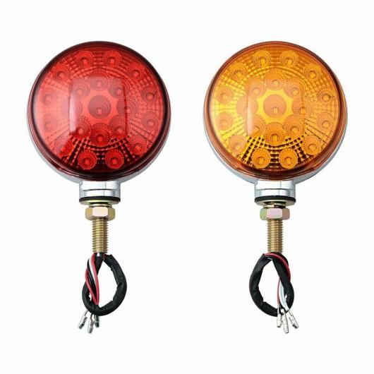 2ピース ラウンド ダブル フェイス ランプ フェンダー ライト 台座 ストロボ ライト マーカー ライト 42 LED ウインカー パーキング 適用: トラック AL-SS-0235 AL Car parts
