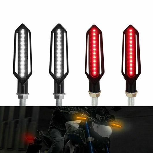 4ピース 24LED ウィンカー テールライト オートバイ LED 流れる ウインカー ブレーキ/ランニング ライト DRL フラッシャー 点滅 ランプ 4ピース AL-SS-0599 AL Motorcycle parts