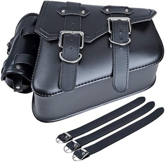 1ピース 右 左 オートバイ レザー ラゲッジ サイド サドル バッグ レザー サイド ツール バッグ ラゲッジ ブラック 適用: スポーツスター XL883 1200 R-サイド ケトル AL-SS-0611 AL Motorcycle parts