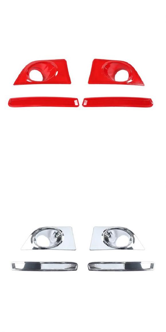 ABS フロント フォグライト ランプ 装飾 カバー トリム ベゼル ステッカー 適用: フォード/FORD マスタング 2010 2011 2012 2013 2014 アクセサリー レッド・クロム AL-RR-2308 AL Exterior parts cars