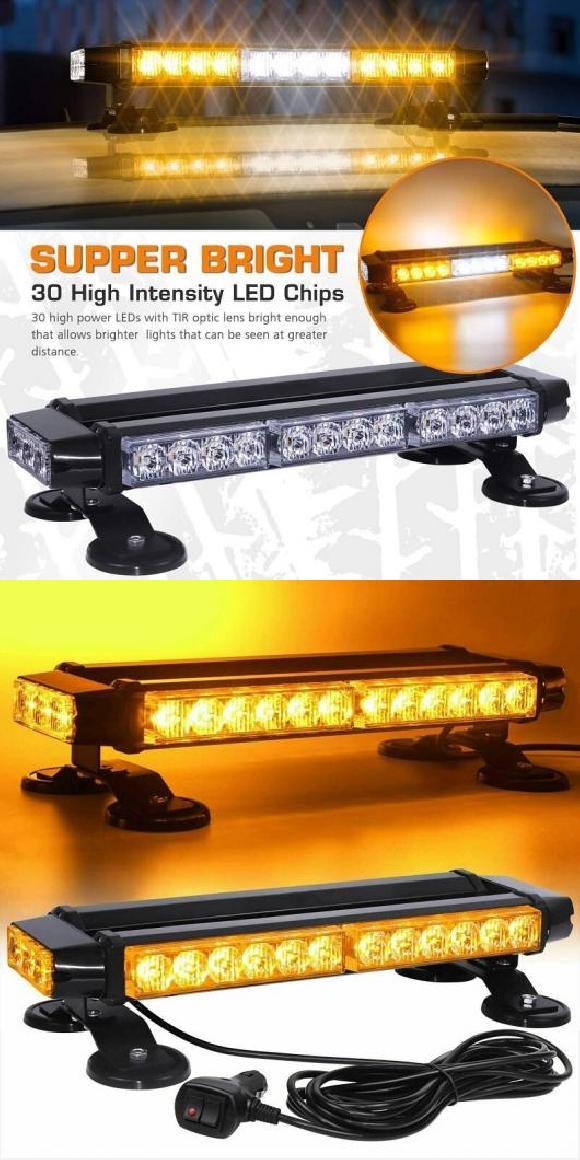 LED ストロボ ライト バー エマージェンシー ハザード ワーニング セーフティー ビーコン ライト ワーク ライト バー 30 LED 車両 ワーニング ライト 防水 YW・Y AL-SS-0410 AL Car parts
