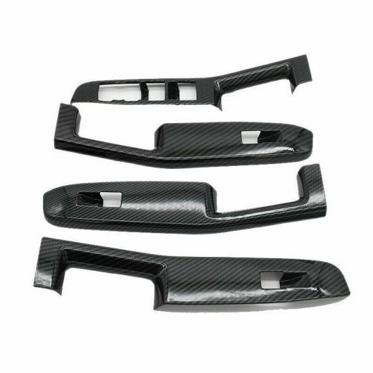 カーボンファイバー ウインドウ リフト スイッチ パネル カバー トリム ステッカー 適用: フォード/FORD エスケープ クーガ 2020 2021 アクセサリー 4ピース AL-SS-0907 AL Car parts