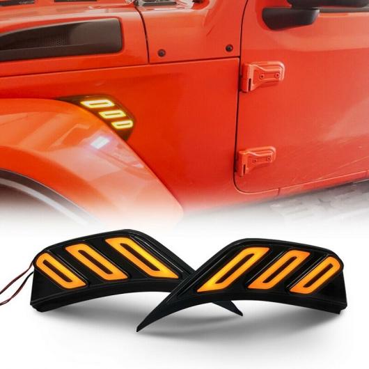 LED フロント フェンダー サイド マーカー ライト スモーク レンズ イエロー ウインカー ライト 適用: ジープ/JEEP ラングラー JL JT 2018 2019 2020 2021 2ピース AL-SS-1004 AL Car parts