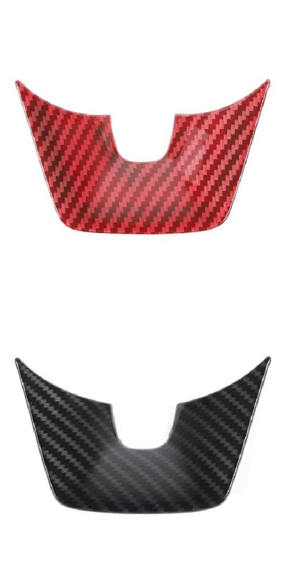 ABS カーボンファイバー調 ステアリング ホイール 装飾 カバー ステッカー 適用: シボレー/CHEVROLET カマロ 2010 2011 2012 B レッド カーボン 1ピース・B ブラック 1ピース AL-RR-2477 AL Car parts