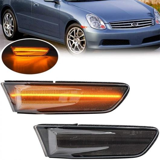 2ピース LED アンバー バンパー サイド マーカー ライト ランプ 適用: 2003-2007 インフィニティ/INFINITI G35 クーペ スモーク レンズ ウインカー ライト AL-SS-0974 AL Car parts｜オートパーツエージェンシー