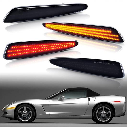 適用: シボレー/CHEVROLET シボレー/CHEVROLET コルベット C6 2005-2013 フル LED サイド マーカー ライト フロント リア アンバー レッド オート ターンシグナルランプ 12V 4ピース AL-SS-1054 AL Car parts