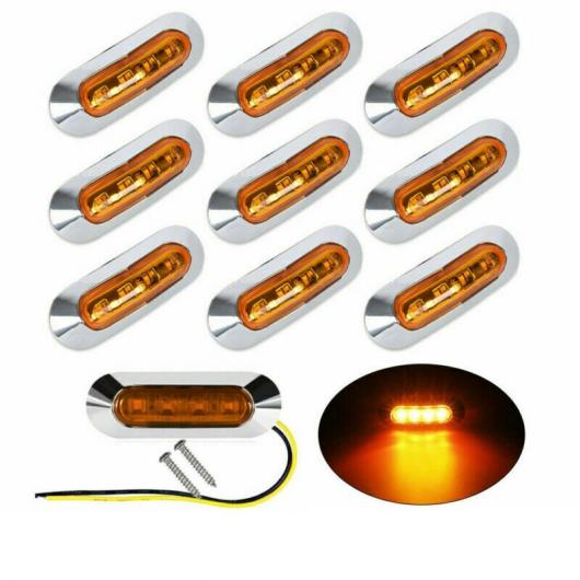 10ピース サイド マーカー テールライト アンバー 4 SMD 12/24V 防水 LED マーカー ランプ インジケーター トレーラー ライト リア サイド ランプ トラック ライト 10ピース AL-SS-1246 AL Car parts 7,099円