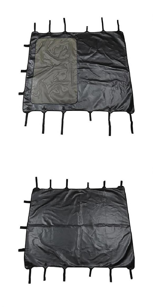 ソフト レザー サンシェード トップ フル 長さ 紫外線対策 カバー 適用: ジープ/JEEP ラングラー JK JKU 2007-2017 2/4ドア ブラック アクセサリー A 2ドア・B 2ドア AL-RR-2528 AL Car parts｜オートパーツエージェンシー