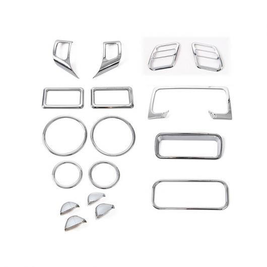 インテリア モールディング 適用: ジープ/JEEP ラングラー TJ 1997-2006 20ピース ABS インテリア 装飾 カバー ステッカー ジープ/JEEP ラングラー TJ クロム AL-RR-2914 AL Interior parts for cars｜オートパーツエージェンシー