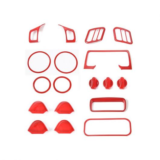 インテリア モールディング 適用: ジープ/JEEP ラングラー TJ 1997-2006 20ピース ABS インテリア 装飾 カバー ステッカー ジープ/JEEP ラングラー TJ レッド AL-RR-2914 AL Interior parts for cars