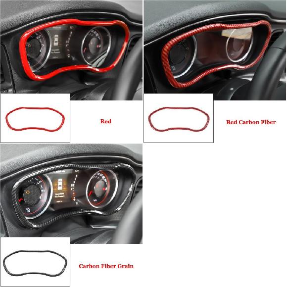 インストルメント パネル ステッカー 適用: ダッジ/DODGE チャレンジャー 2015～ ダッシュボード トリム カバー アクセサリー ダッジ/DODGE チャレンジャー 2015～ レッド～カーボン調 AL-RR-3011 AL Interior parts for cars