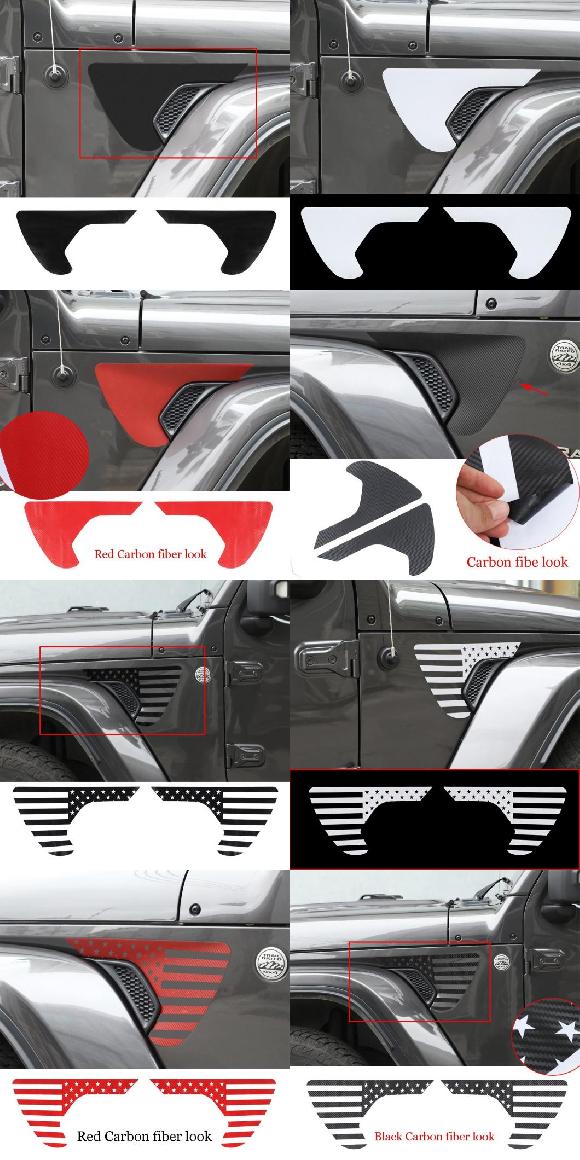 エクステリア ステッカー PVC リーフ フェンダー ステッカー カバー 適用: ジープ/JEEP ラングラー JL JT グラディエーター 2018-2020 A07053～C07005 AL-RR-3075 AL Exterior parts for cars