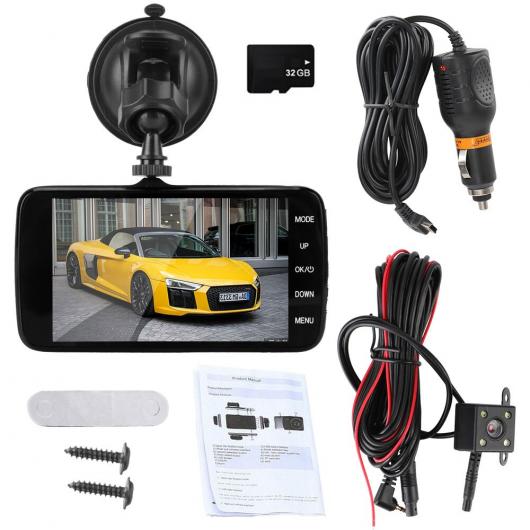 DVR ダッシュ 4インチ カメラ カム フル HD ビデオ レコーダー 記録 オート デュアル カメラ 適用: イン ダッシュカム 車両 ブラック DVRS ボックス タイプD AL-RR-3638 AL Car parts