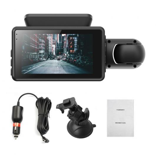 レコーダー G-センサー 1080P フロント インサイド カメラ 車両 カメラ デュアル レンズ DVR ダッシュ カム ビデオ ブラック AL-RR-3896 AL Car parts｜オートパーツエージェンシー