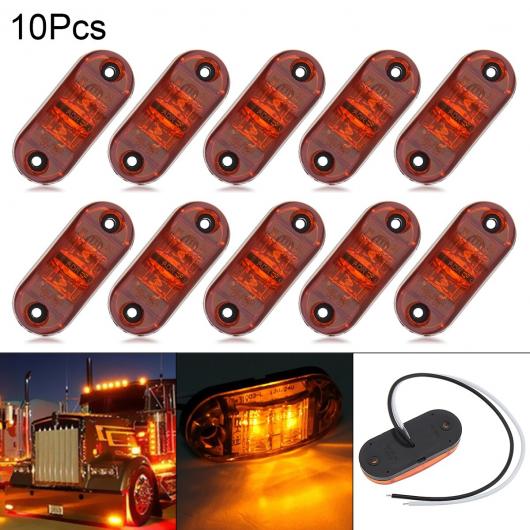 10ピース アンバー 4/6LED DC12V-24V サイド マーカー インジケーター ライト フロント リア テール 車幅灯 インテリア ライト クローム ベゼル 6 LED ランプ ビーズ AL-RR-4317 AL Car parts
