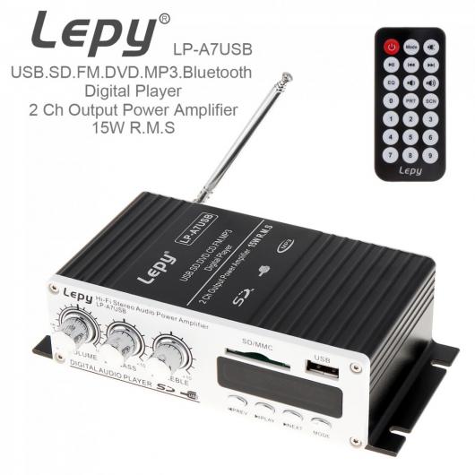 ミニ Hi-Fi ステレオ オーディオ 増幅器 12V オート オーディオ FM MP3 プレーヤー サポート USB/SD/DVD/CD リモート コントローラー AL-RR-5059 AL Car parts