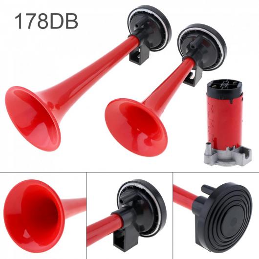 12V/24V 178DB スーパー ラウド デュアル トーン エア ホーンセット トランペット コンプレッサー 適用: オートバイ ボート トラック 12V AL-RR-5068 AL Car parts