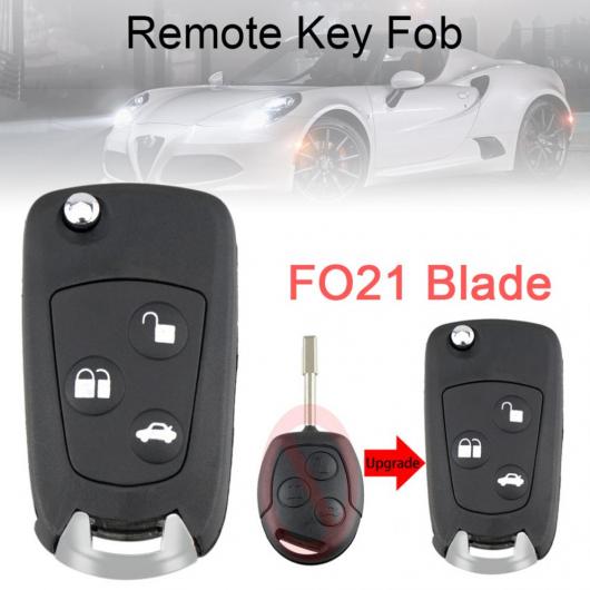 3 ボタン フリップ 折りたたみ リモート キー フリップ フォブ シェル FO21 ブレイド 適用: フォード/FORD モンデオ/フィエスタ/フォーカス/KA/トランジット 2002-2012 AL-RR-6855 AL Exterior parts cars