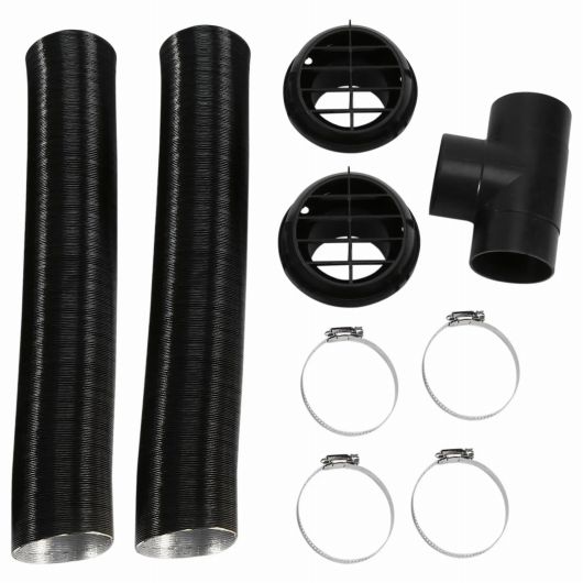 60mm ヒーター パイプ ダクト T ピース ウォーム 通気口 吹き出し口 ホース クリップ セット 適用:パーキング ヒーター ベバスト AL-SS-2983 AL Car light｜オートパーツエージェンシー