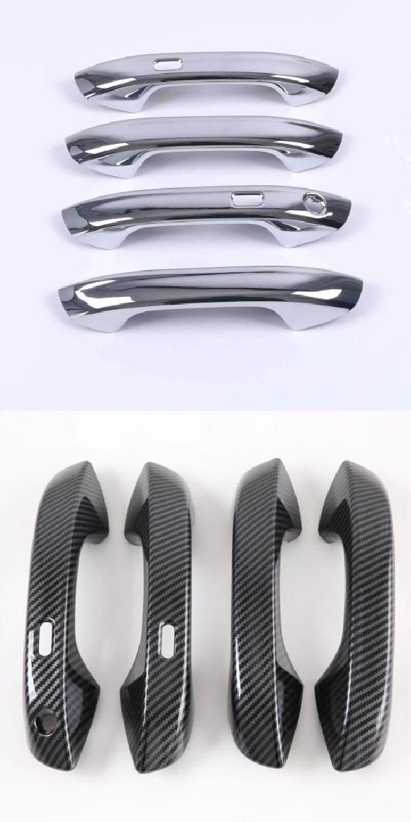 適用: フォルクスワーゲン/VOLKSWAGEN VW ID.3 2019 2020 2021 カーボンファイバー クローム サイド ドア ハンドル カバー トリム シルバー ハンドル・カーボン ハンドル AL-RR-1145 Car parts