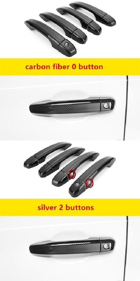 適用: ホンダ アコード 2018 2019 2020 2021 カーボンファイバー クローム サイド ドア ハンドル カバー ステッカー スタイリング カーボン ボタンなし・カーボン 2ボタン AL-RR-1346 Exterior parts for cars