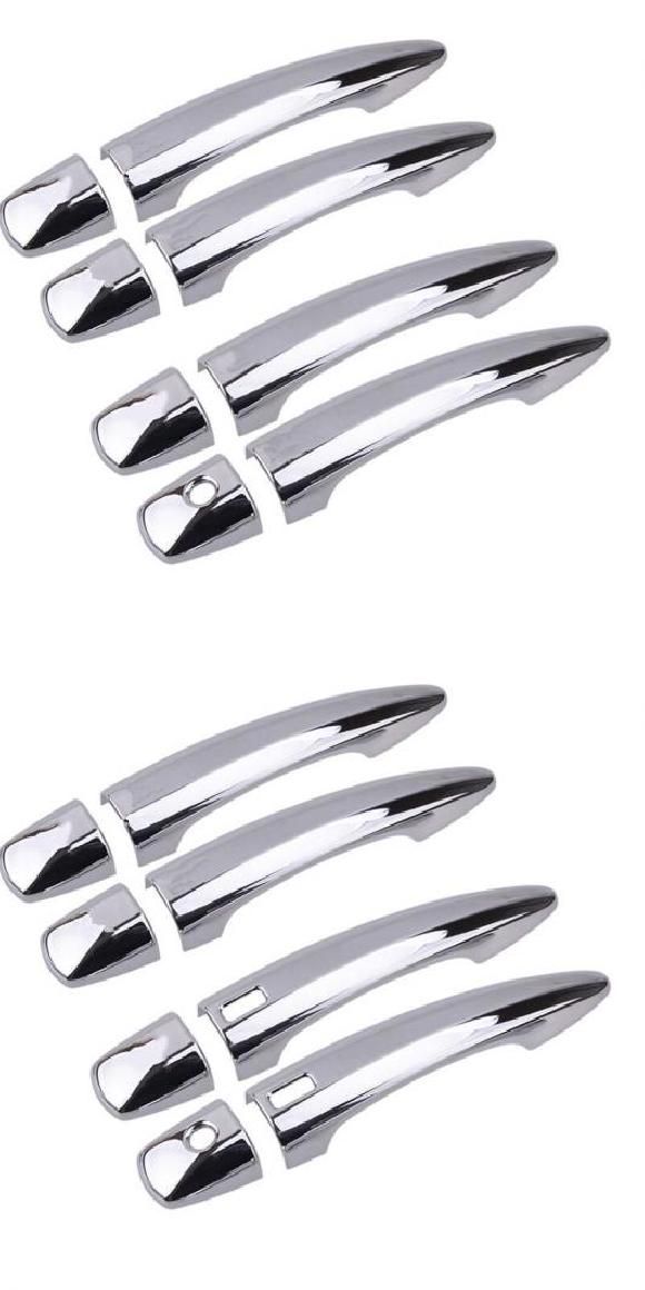 適用: 日産 X-トレイル ローグ T33 2021 2022 カーボンファイバー クローム ドア ハンドル カバー ステッカー エクストレイル X シルバー ボタンなし・シルバー 2ボタン AL-RR-1681 Car parts