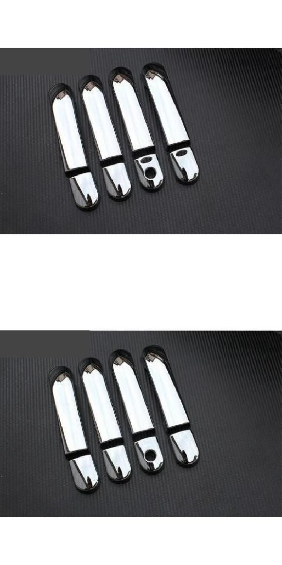 適用: 日産 ティーダ ヴァーサ 2004-2011 光沢ブラック ドア ハンドル カバー トリム ステッカー オーバーレイ アクセサリー シルバー 2ボタン・シルバー ボタンなし AL-RR-1747 Car parts