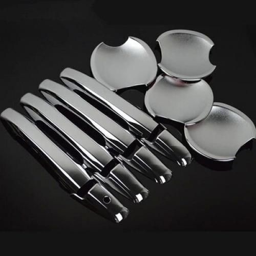 カーボンファイバー クローム ドア ハンドル カバー インテリア トリム 適用: ホンダ シビック 2006 2007 2008 2009 2010 2011 スタイリング アクセサリー シルバー ハンドル ボウル AL-RR-1888 Exterior parts for cars