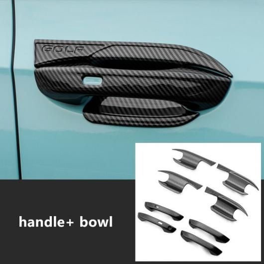 カーボンファイバー クローム ドア ハンドル カバー インテリア トリム ステッカー 適用: フォルクスワーゲン/VOLKSWAGEN VW ゴルフ 8 MK8 2021 2022 カーボン ハンドルボウル AL-RR-1893 Exterior parts for cars|オートパーツエージェンシー