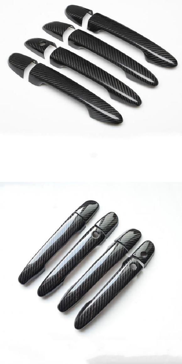 カーボンファイバー クローム ドア ハンドル カバー インテリア トリム 適用: マツダ CX-5 CX5 CX 5 2012-2020 スタイリング カーボン ボタンなし・カーボン 2ボタン AL-RR-1890 Exterior parts for cars|オートパーツエージェンシー