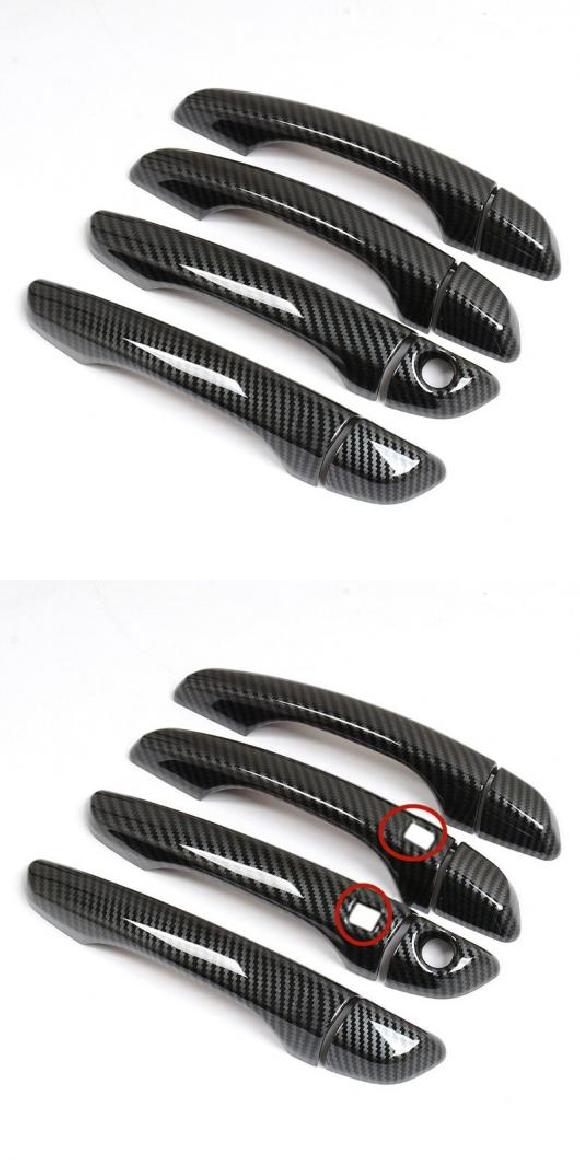 カーボンファイバー クローム ドア ハンドル カバー トリム ステッカー 適用: プジョー/PEUGEOT 4008 2017 2018 2019 2020 2021 カーボン センサーなし・カーボン 2センサー AL-RR-1928 Car parts