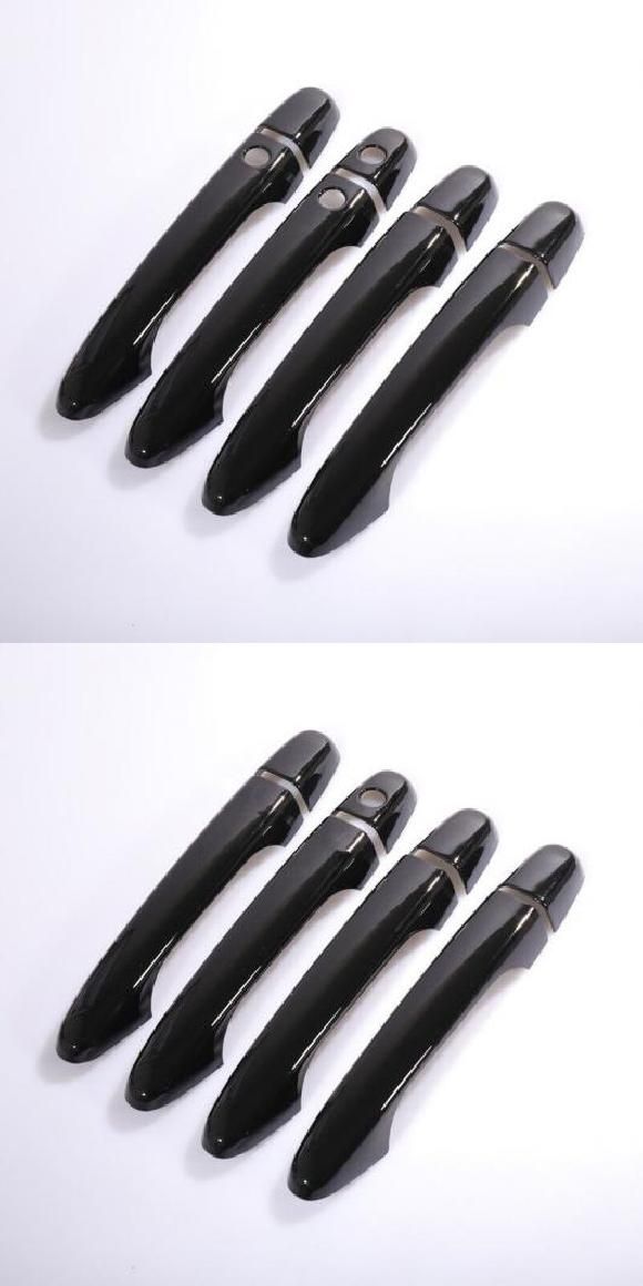 光沢ブラック クローム ドア ハンドル カバー インテリア トリム 適用: ホンダ シビック 2012 2013 2014 2015 2016 スタイリング ブラック 2ボタン・ブラック ボタンなし AL-RR-2135 Exterior parts for cars