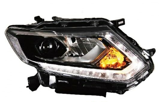 適用: 日産 エクストレイル ヘッドライト 14-16 LED ヘッドランプ DRL プロジェクター H7 HID バイキセノン レンズ 4300K～8000K 35W・55W AL-HH-0243 Car parts