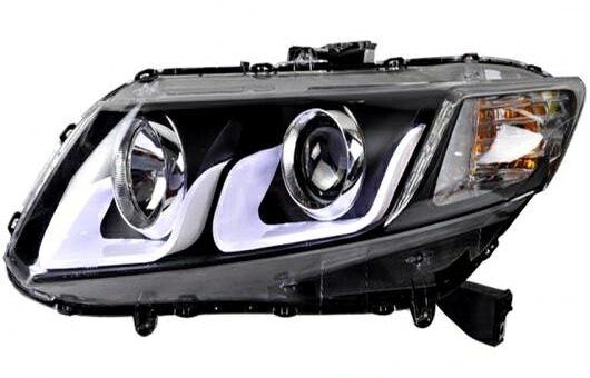 適用: ホンダ シビック ヘッドライト 2012-2015 LED DRL レンズ ダブル ビーム H7 HID キセノン BI 4300K～8000K 35W・55W AL-HH-0326 Car parts