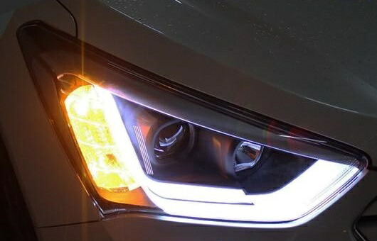 ヘッドライト 適用: ヒュンダイ/現代/HYUNDAI IX45 2013-15 LED ヘッドランプ デイタイムランニングライト DRL バイキセノン HID 4300K～8000K 35W・55W AL-HH-0960 Car parts