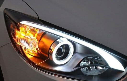 ヘッドライト 適用: マツダ CX-5 2013-2015 LED ヘッドランプ デイタイムランニングライト DRL バイキセノン HID AL-HH-0970 Car parts