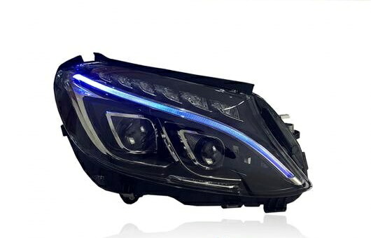 適用: ベンツ W205 フル LED ヘッドライト 2015-2018 Cクラス ヘッドランプ DRL ロー ハイ ビーム オール 6000K コールド ホワイト 35W AL-HH-1381 Car parts