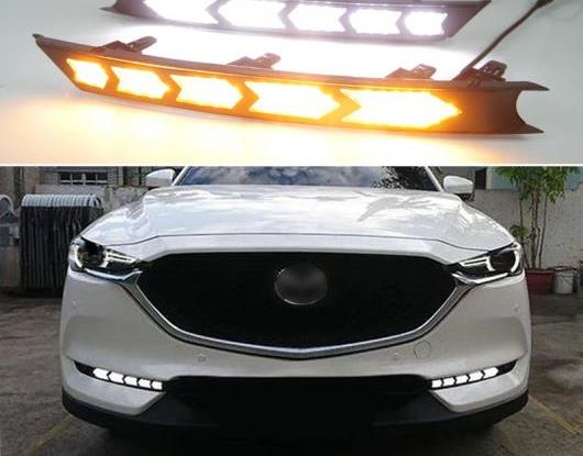 適用: マツダ CX-5 CX5 2017 2018 ダイナミック ターン イエロー シグナル 機能 防水 DRL 12V LED デイタイムランニングライト デイライト AL-HH-1473 Car parts|オートパーツエージェンシー