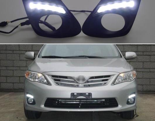2ピース LED デイタイム ランニング 適用: トヨタ カローラ 2011 2012 2013 スーパー 輝度 12V LED DRL 防水 ABS デイライト バルブ AL-HH-1494 Car parts
