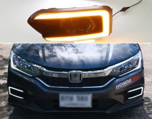 適用: ホンダ シティ グレイス 2017 2018 2019 ターン イエロー シグナル リレー 防水 ABS 12V ランプ DRL LED デイタイムランニングライト フォグ ランプ AL-HH-1505 Car parts