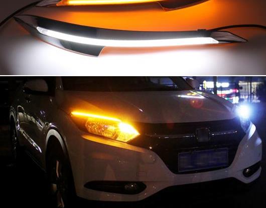 ヘッドライト アイブロー 装飾 イエロー ターンシグナル リレー DRL LED デイタイムランニングライト 適用: ホンダ HR-V HRV 2015 2016 2017 2018 AL-HH-1537 Car parts