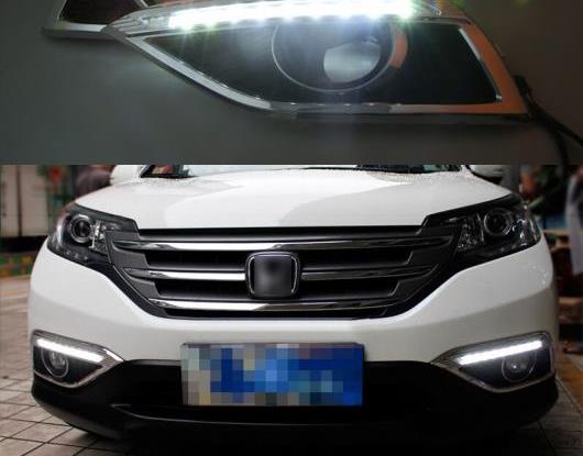 適用: ホンダ CR-V CRV 2012 2013 2014 ターン イエロー シグナル リレー 防水 ABS LED DRL ランプ 12V LED デイタイムランニングライト AL-HH-1775 Car parts