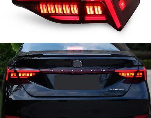 LED テールライト テールライト 適用: トヨタ アヴァロン 2019 2020 リア フォグランプ + ブレーキ ライト + リバース ランプ + ダイナミック ターンシグナル ライト ブラック・レッド AL-HH-1836 Car parts