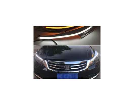 2ピース ヘッドライト アイブロー 装飾 イエロー ターンシグナル DRL LED デイタイムランニングライト 適用: ホンダ アコード 2011 2012 20132014 AL-HH-1539 Car parts