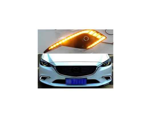 適用: マツダ 6 2017 2018 ダイナミック イエロー ターンシグナル リレー 防水 DRL 12V LED デイタイムランニングライト フォグランプ 装飾 AL-HH-1562 Car parts